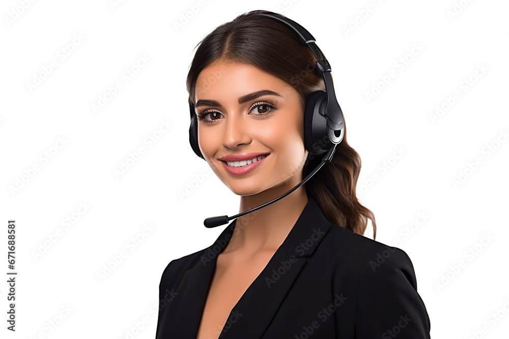 Call center woman isolated on white background Call center woman isolated on white background