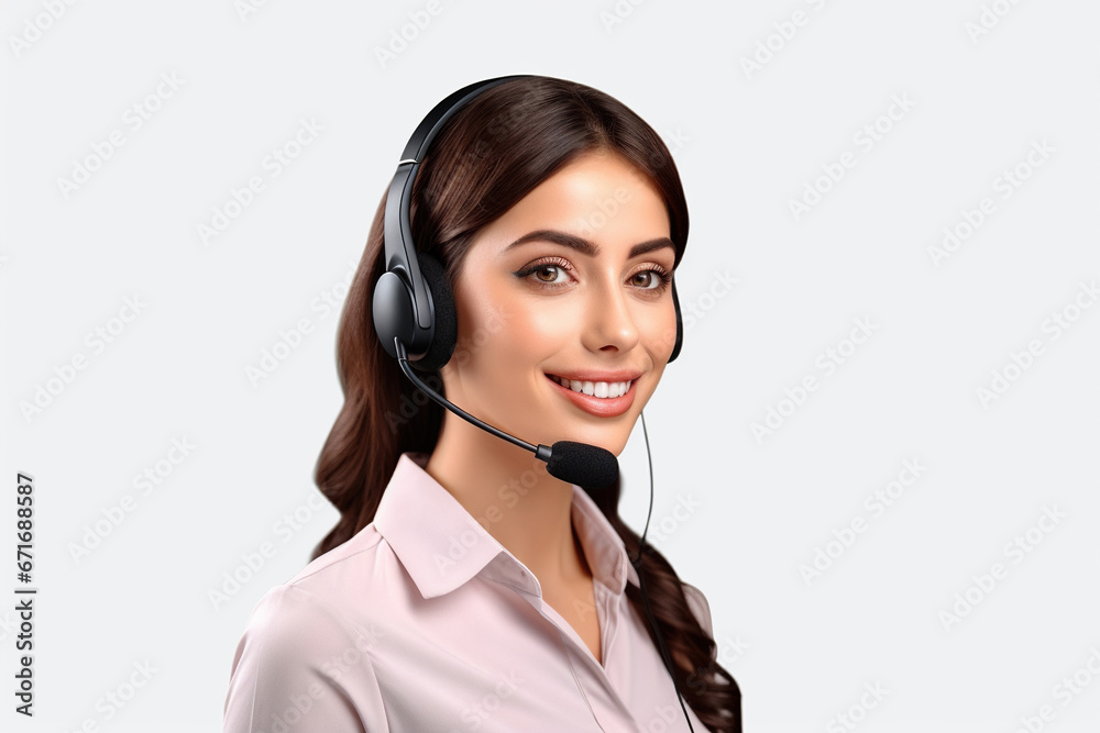 Call center woman isolated on white background Call center woman isolated on white background