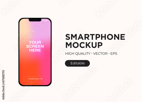 iphone vector mockup,  smartphone mockup space gray, realistic vector mobile device template