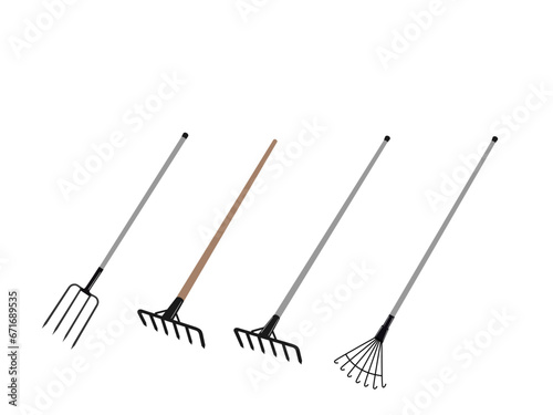 Rake on a white background.