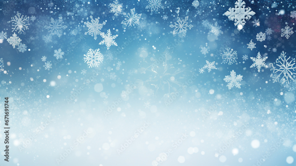 Fototapeta premium celebrate christmas invitation card snow flakes background