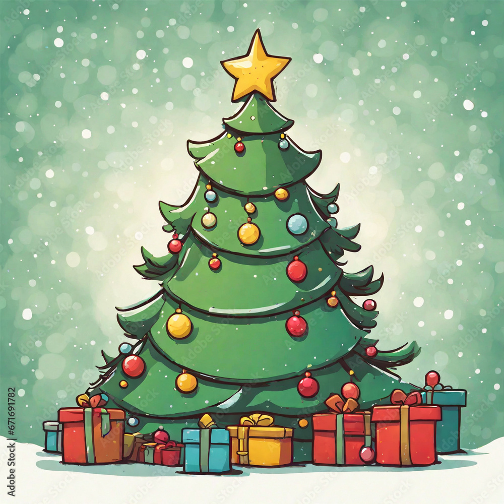 A cartoon Christmas Tree