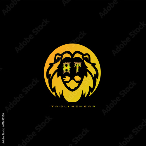 creative lion logo, lion head logo. lion letter logo, lion golden logo with gradent colour. animal logo.