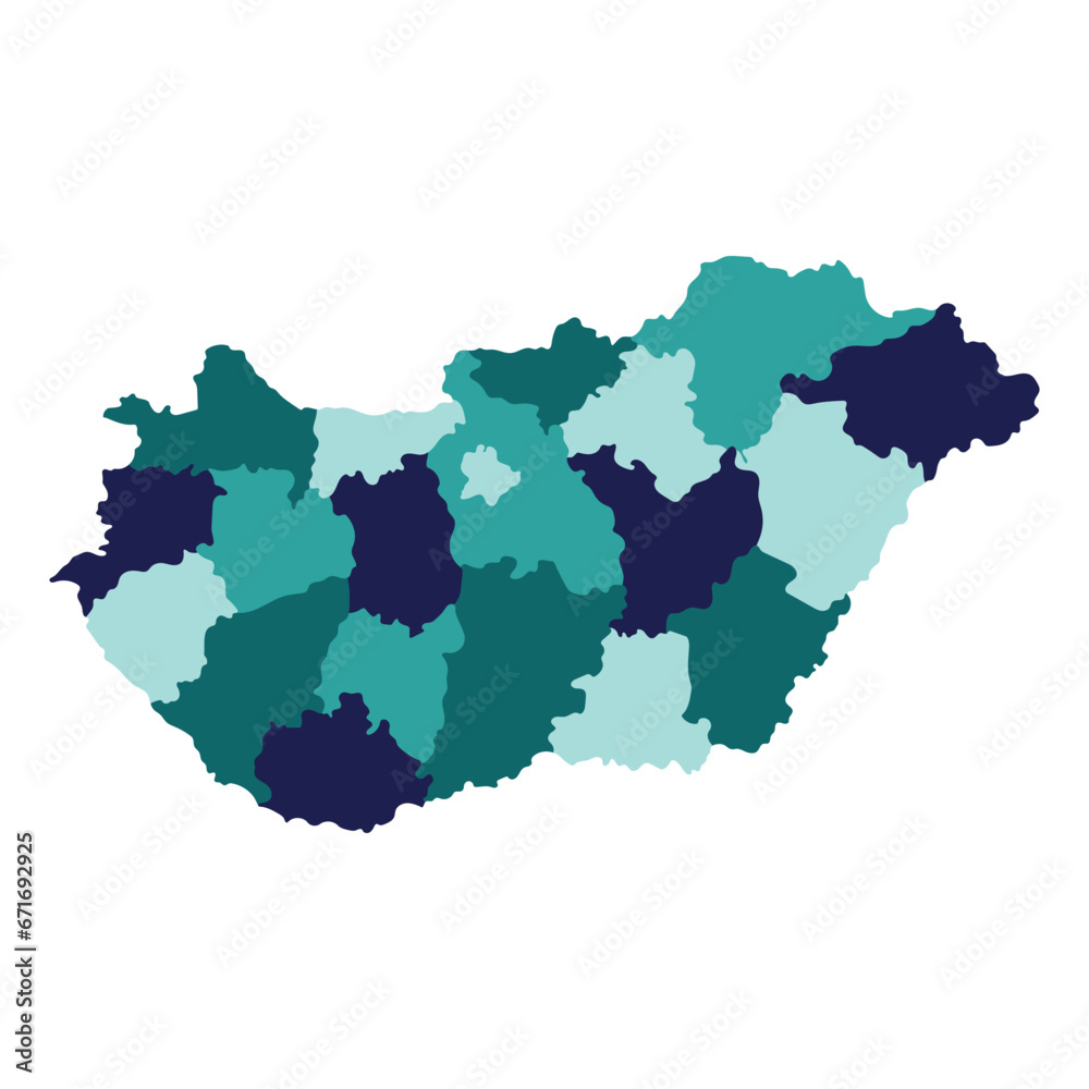 Hungary map. Map of Hungary in administrative regions Hungary map. Map of Hungary in administrative regions