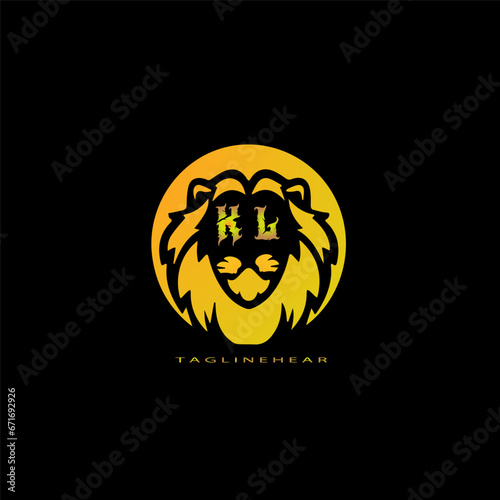 creative lion logo, lion head logo. lion letter logo, lion golden logo with gradent colour. animal logo.