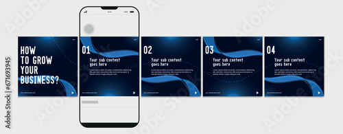 Set of Linkedin Carousel Post, editable social media Instagram carousel post, modern and creative business carousel post template, eps 10.
