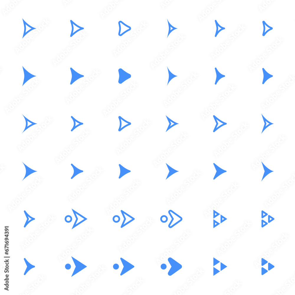 Various forms of basic arrow icons.
Various forms of basic arrow icons.