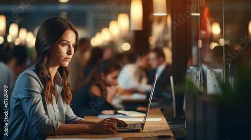 Female HR employee looking at cv resume to hire candidates, analyzing information before job interview