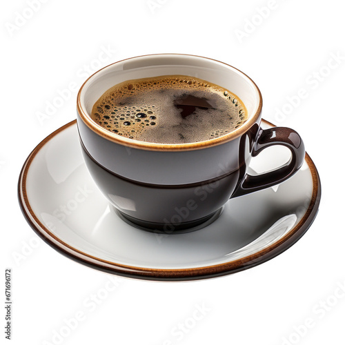 a cup of hot black coffee, isolated