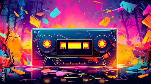 Retro style cassette tape