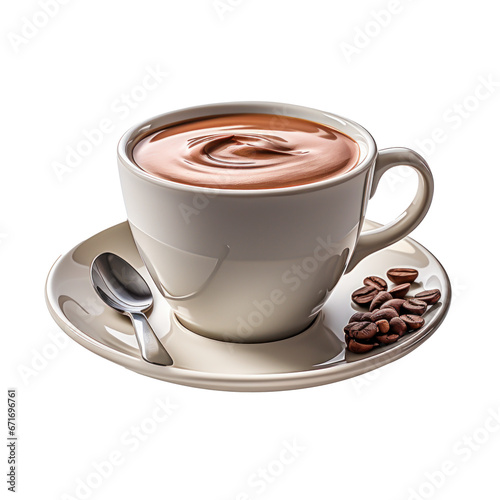a cup of hot cocoa, isolated