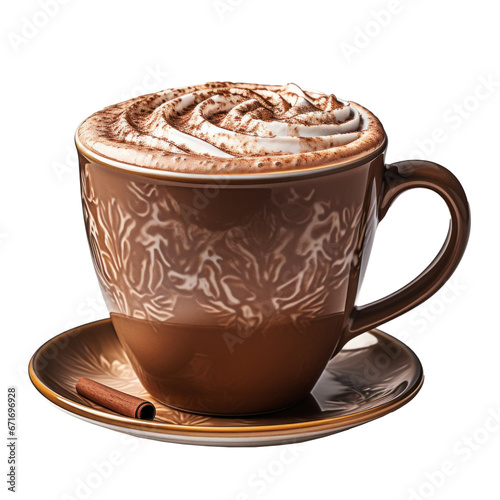 a cup of hot cocoa, isolated