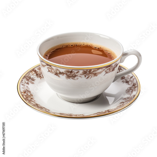 a cup of hot tea isolated