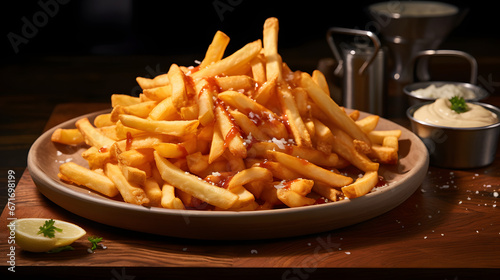 Beautiful tasty french fries illustration