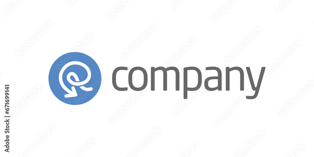 R initial letter mark routine habit tracker app logo design for business