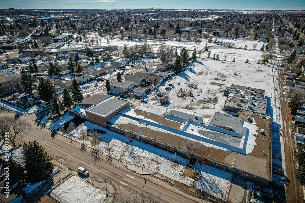 Aerial of the Massey Place Neighborhood in Saskatoon
