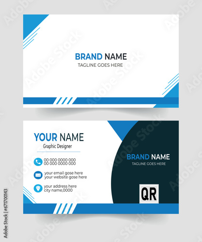 Creative and modern business card template Set. Portrait and landscape orientation. Horizontal and vertical layout. Vector illustration