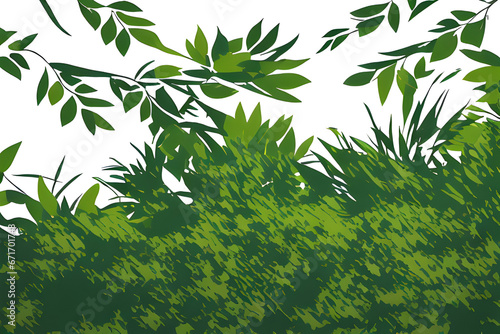 Green wildlife foliage leaf background nature theme pop art style