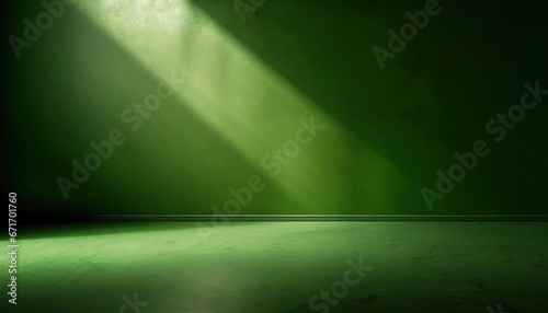 Minimalist green room with shadow overlay photo