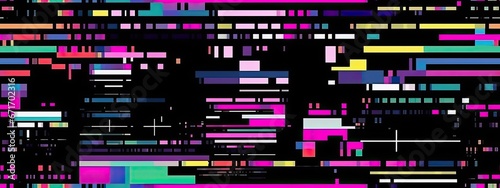 Seamless vaporwave art retro 80s glitch pattern. TV, video game error , signal lost texture in black, white for graphics, poster, cards background