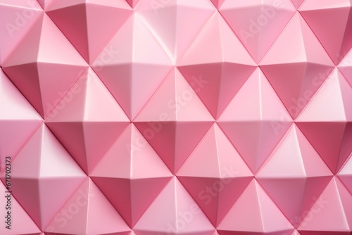 Futuristic 3D pink mosaic wall with diamond-shaped blocks. Generative AI