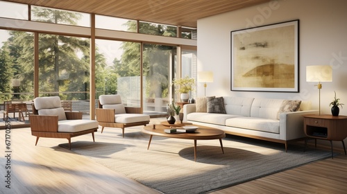 modern living room bathed in warm natural light