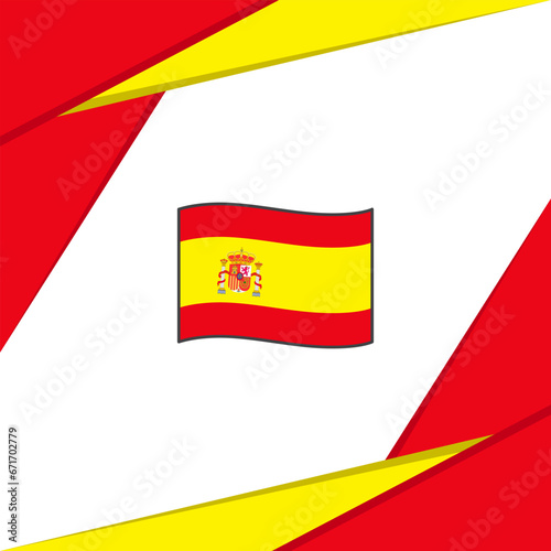 Spain Flag Abstract Background Design Template. Spain Independence Day Banner Social Media Post. Spain