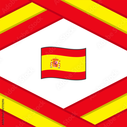Spain Flag Abstract Background Design Template. Spain Independence Day Banner Social Media Post. Spain Template