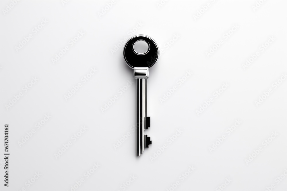 a key, isolated on yellow background. AI Generated a key, isolated on yellow background. AI Generated