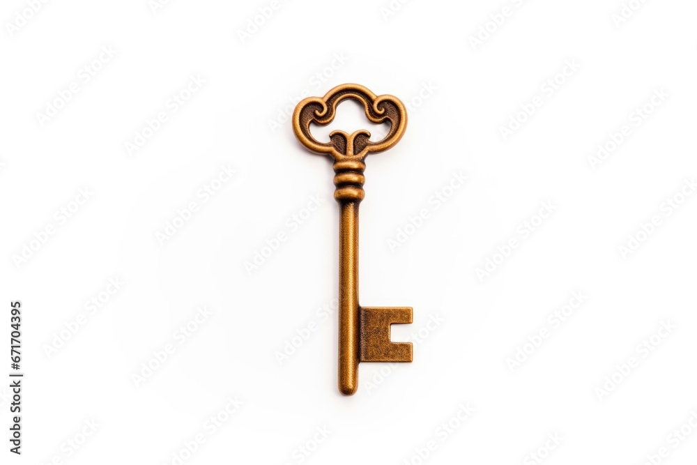 a key, isolated on yellow background. AI Generated a key, isolated on yellow background. AI Generated