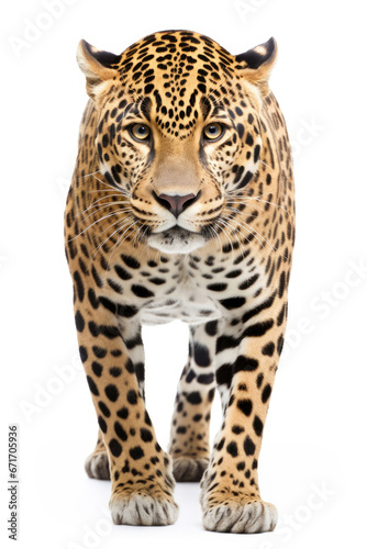 Leopard close-up isolated on white © Veniamin Kraskov