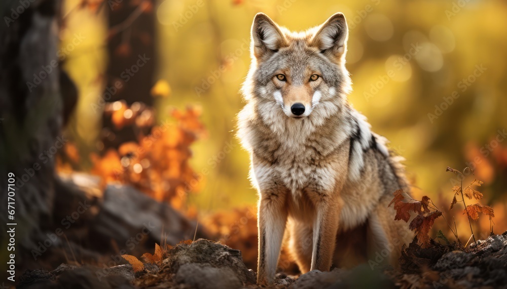 Fototapeta premium Photo of Coyote in the Forest