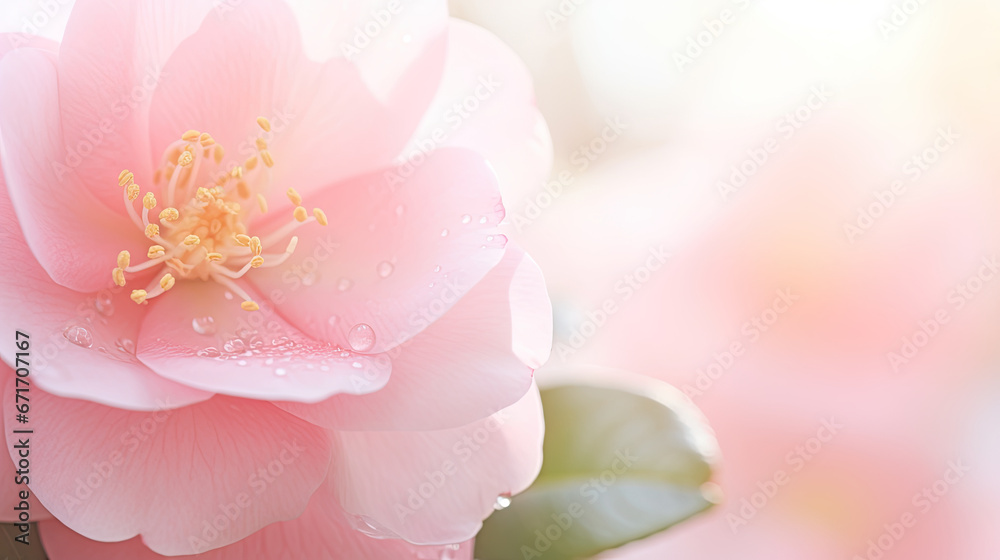 pink camellia petals - obrazy, fototapety, plakaty 