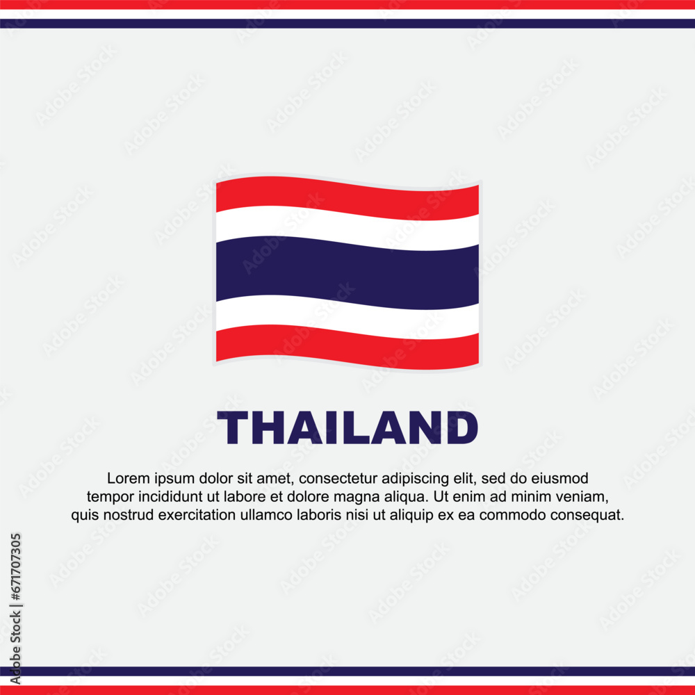 Thailand Flag Background Design Template. Thailand Independence Day Banner Social Media Post. Thailand Design