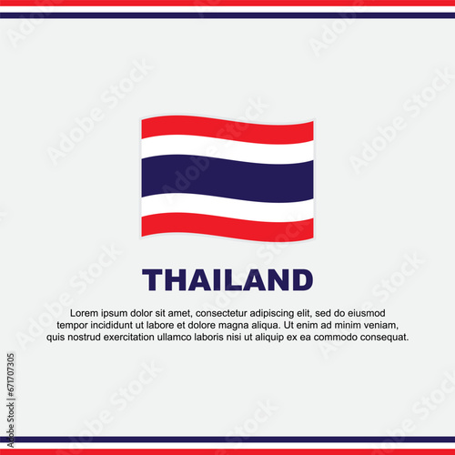 Thailand Flag Background Design Template. Thailand Independence Day Banner Social Media Post. Thailand Design