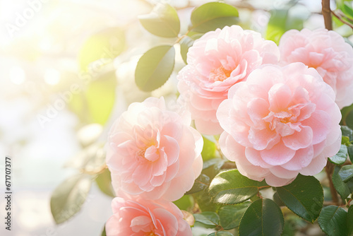 Rose camellia flowers card print  #671707377
