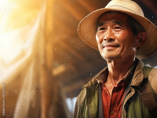 Asian Man Farmer Industry Professional Concept Generative AI
