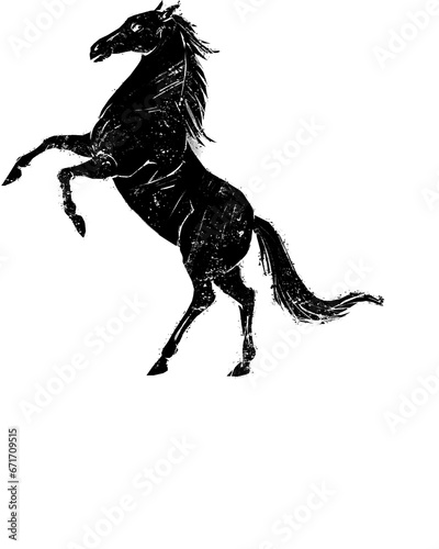 Horse rearing graphic illustration isolated on transparent background