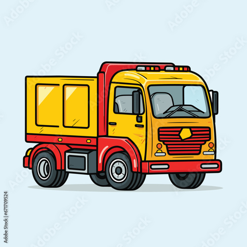 Cartoon truck isolated vehicle vector