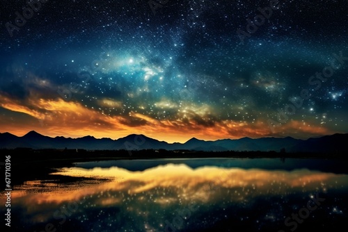 Stunning starry night sky. Generative AI