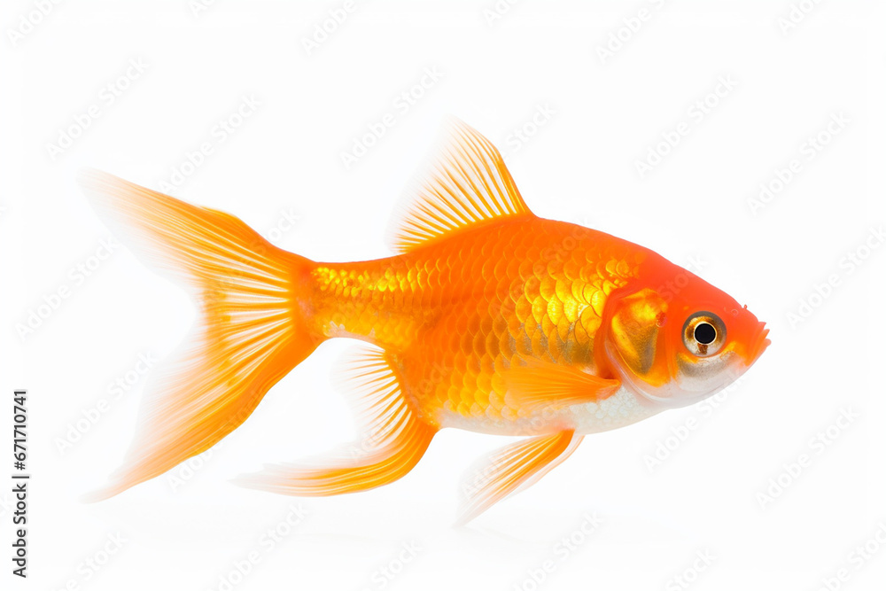 goldfish on white background