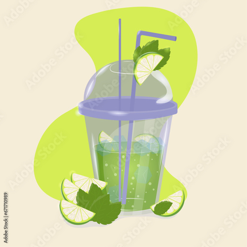 mojito in a glass with citrus