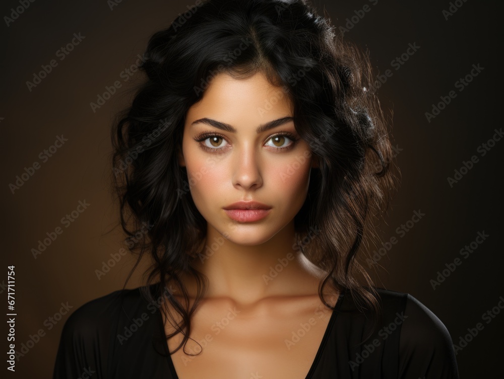 Caucasian woman with big beautiful dark eyes Caucasian woman with big beautiful dark eyes