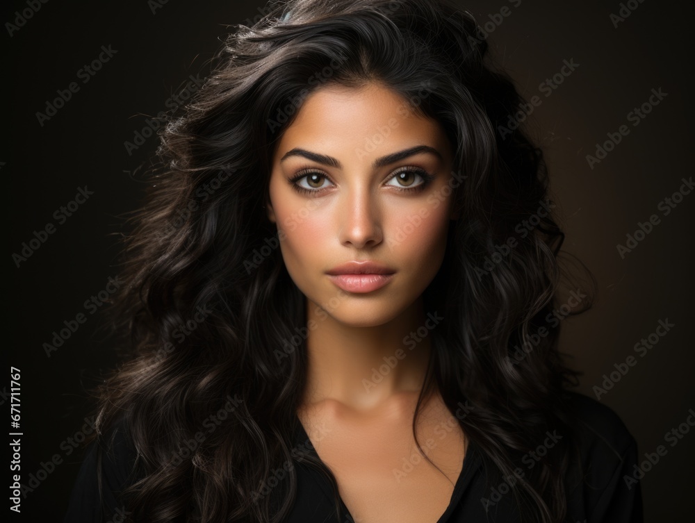 Caucasian woman with big beautiful dark eyes Caucasian woman with big beautiful dark eyes