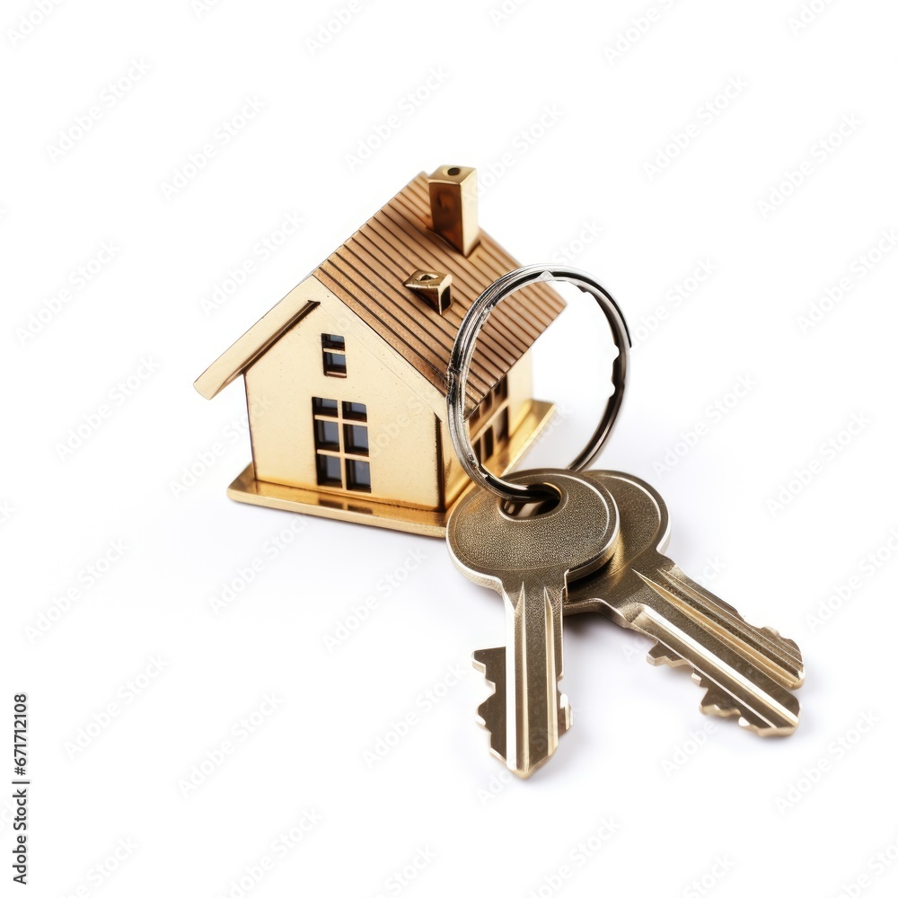 house key isolated on white. AI Generated house key isolated on white. AI Generated