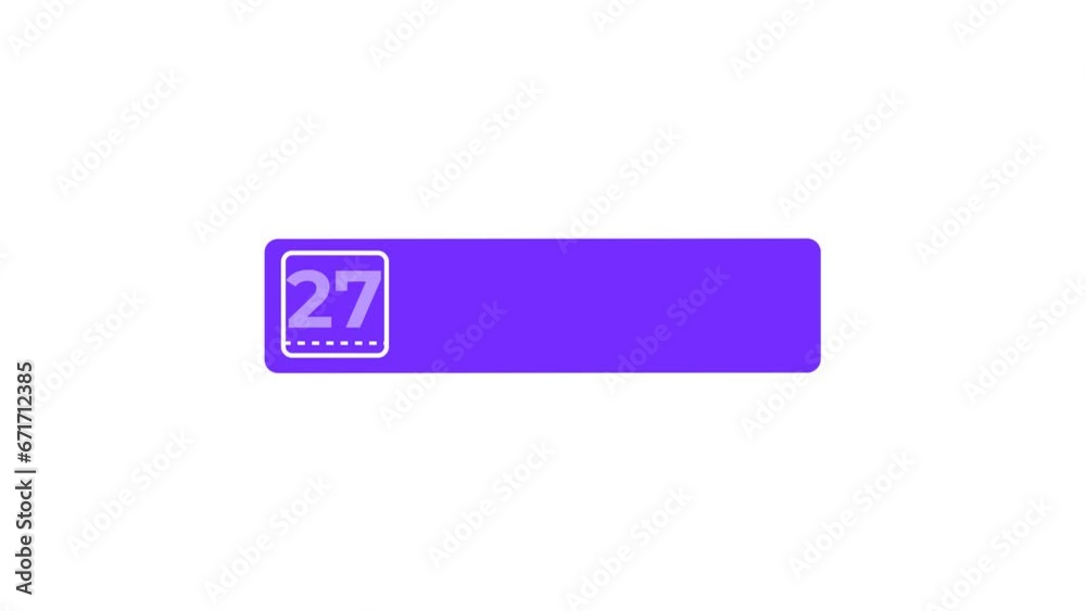 27 DAY LEFT Countdown Animated icon. Alpha matte with transparent background 4K resolution. 27 DAY LEFT Countdown Animated icon. Alpha matte with transparent background 4K resolution.