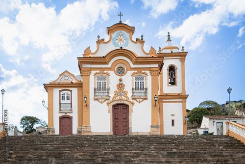 Old historical church at Minas Gerais in Brazil