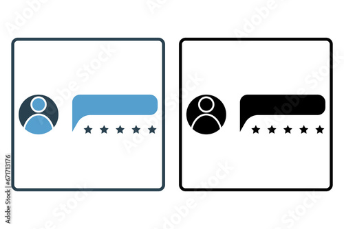 user reviews icon. Icon related to Feedback and Review. suitable for web site, app, user interfaces, printable etc. Solid icon style. Simple vector design editable