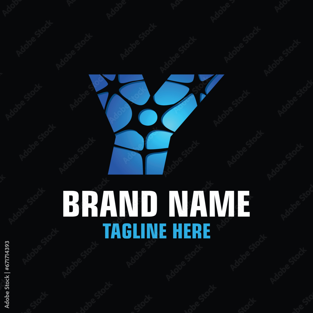 Letter Y Neuron Logo Design Template Inspiration, Vector Illustration. Letter Y Neuron Logo Design Template Inspiration, Vector Illustration.