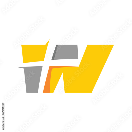 Letter W Cross Logo Design Template Inspiration, Vector Illustration.